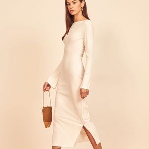 White dress with open back